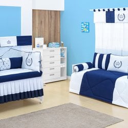 Enxoval Para Bebê Menino Sem Cama Babá Coroa Marinho 15 Peças Enxoval Para Bebê Menino Sem Cama Babá Coroa Marinho 15 Peças