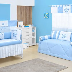 Enxoval Para Bebê Menino Sem Cama Babá Coroa Azul 15 Peças Enxoval Para Bebê Menino Sem Cama Babá Coroa Azul 15 Peças