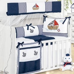 Kit Berço Urso Navegador Marinho 8 Peças 100% Algodão Kit Berço Urso Navegador Marinho 8 Peças 100% Algodão