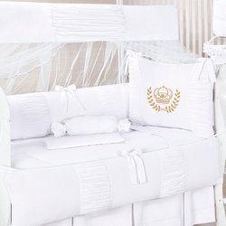 Kit de Berço Americano Real Branco 8 Peças 100% Algodão Kit de Berço Americano Real Branco 8 Peças 100% Algodão