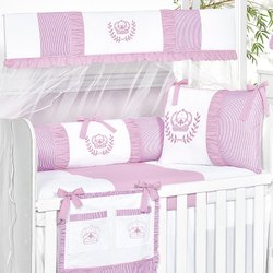 Kit Berço Realeza Rosa 8 Peças 100% Algodão Kit Berço Realeza Rosa 8 Peças 100% Algodão