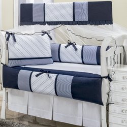 Kit de Berço Americano Encanto Marinho 8 Peças 100% Algodão Kit de Berço Americano Encanto Marinho 8 Peças 100% Algodão