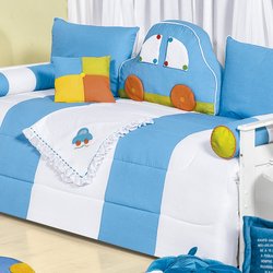 Kit Cama Babá Fusca Azul 7 Peças 100% Algodão Kit Cama Babá Fusca Azul 7 Peças 100% Algodão