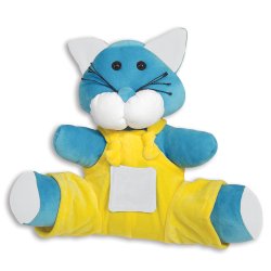 Gatinho Macacão Enfeite Decorativo Amarelo Gatinho Macacão Enfeite Decorativo Amarelo