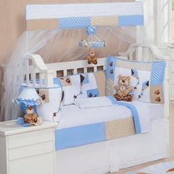 Kit Berço Americano 09 Peças + Cortina Papai Urso Kit Berço Americano 09 Peças + Cortina Papai Urso