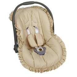 Capa Bebê Conforto Poá Bege 3 Peças Capa Bebê Conforto Poá Bege 3 Peças