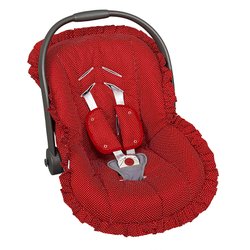 Capa Bebê Conforto Poá Vermelho 3 Peças Capa Bebê Conforto Poá Vermelho 3 Peças