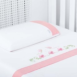 Jogo de Lençol de Berço Borboletas Rosa 3 Peças Jogo de Lençol de Berço Borboletas Rosa 3 Peças