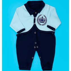 Macacão de Bebê Menino Realeza Azul Manga Longa Macacão de Bebê Menino Realeza Azul Manga Longa