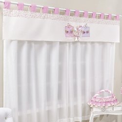 Cortina Quarto de Bebê Lola Rosa 3 Peças Cortina Quarto de Bebê Lola Rosa 3 Peças
