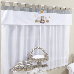 Cortina Quarto de Bebê Catito Bege 3 Peças Cortina Quarto de Bebê Catito Bege 3 Peças