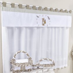 Cortina Quarto de Bebê Harmonia Bege 3 Peças Cortina Quarto de Bebê Harmonia Bege 3 Peças