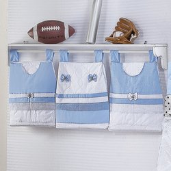 Porta Fraldas Varão Baseboll Branco - Azul 3 Peças Porta Fraldas Varão Baseboll Branco - Azul 3 Peças