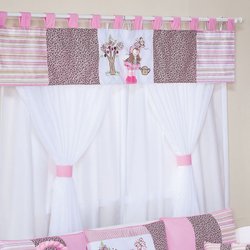 Cortina Quarto Enxoval Bebê Menina Clarinha 2,00M Branco-Rosa Cortina Quarto Enxoval Bebê Menina Clarinha 2,00M Branco-Rosa