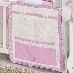 Porta Objeto Para Berço Lola Palha - Rosa Porta Objeto Para Berço Lola Palha - Rosa