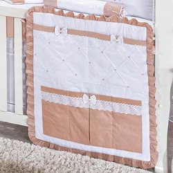 Porta Objeto Para Berço Dengosa Branco - Salmão Porta Objeto Para Berço Dengosa Branco - Salmão