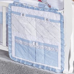 Porta Objeto Para Berço Navio Branco - Azul Porta Objeto Para Berço Navio Branco - Azul