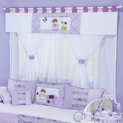 Cortina Enxoval Bebê Menina Melissa Varão Duplo 2,00 Metros 07 Peças Branco/Lilás Cortina Enxoval Bebê Menina Melissa Varão Duplo 2,00 Metros 07 Peças Branco/Lilás