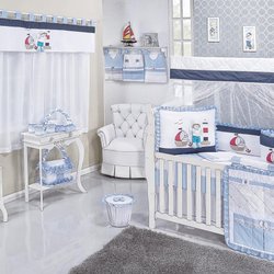 Quarto Completo Navio Azul Sem Enxoval Cama Babá Quarto Completo Navio Azul Sem Enxoval Cama Babá