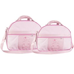 Conjunto de Bolsas Maternidade Ursinha Rosa 2 Peças Conjunto de Bolsas Maternidade Ursinha Rosa 2 Peças