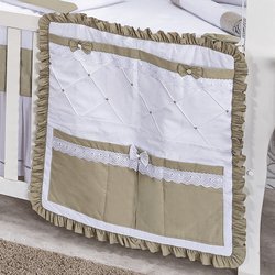 Porta Objeto Para Berço Harmonia Branco - Bege Porta Objeto Para Berço Harmonia Branco - Bege