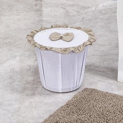 Lixeira Harmonia Branco e Bege Lixeira Harmonia Branco e Bege