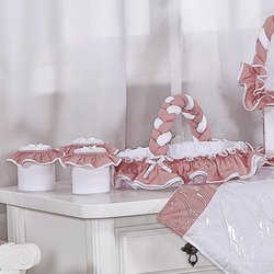 Jogo de Potes Cristal Branco - Rosê 3 Peças Jogo de Potes Cristal Branco - Rosê 3 Peças