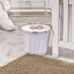 Lixeira Dadinhos Branco e Bege Lixeira Dadinhos Branco e Bege