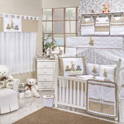 Quarto Completo Dadinhos Bege Sem Enxoval Cama Babá Quarto Completo Dadinhos Bege Sem Enxoval Cama Babá