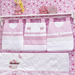 Porta Fraldas Varão Garden Branco - Rosa 3 Peças Porta Fraldas Varão Garden Branco - Rosa 3 Peças