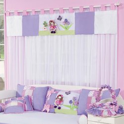 Cortina Tulipa Varão Duplo 2,00 Metros 7 Peças Branco/Lilás Cortina Tulipa Varão Duplo 2,00 Metros 7 Peças Branco/Lilás