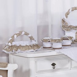 Cesta Decorada Ursinho Pufi Bege Cesta Decorada Ursinho Pufi Bege