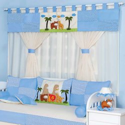 Cortina Quarto de Bebê Menino Selva baby Varão Duplo 2,00M Azul Cortina Quarto de Bebê Menino Selva baby Varão Duplo 2,00M Azul