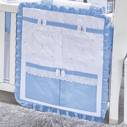 Porta Objeto Para Berço Edu Branco - Azul Porta Objeto Para Berço Edu Branco - Azul
