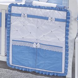 Porta Objeto Para Berço Caio Branco - Azul Porta Objeto Para Berço Caio Branco - Azul