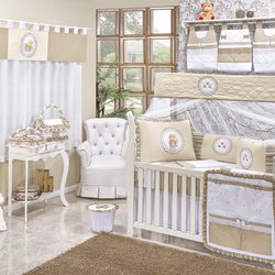 Quarto Completo Ursinho Alfi Bege Sem Enxoval Cama Babá Quarto Completo Ursinho Alfi Bege Sem Enxoval Cama Babá
