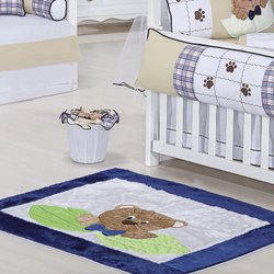 Tapete Pelúcia Antiderrapante Urso Nino Azul Tapete Pelúcia Antiderrapante Urso Nino Azul