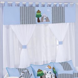 Cortina Quarto de Bebê Polar Azul Cortina Quarto de Bebê Polar Azul