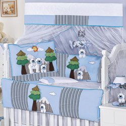 Kit de Berço Americano Polar Azul 9 Peças Kit de Berço Americano Polar Azul 9 Peças