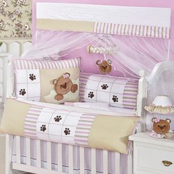 Kit Berço Ursa Nina Rosa 9 Peças Kit Berço Ursa Nina Rosa 9 Peças
