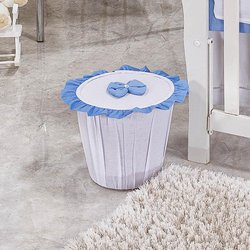 Lixeira Para Quarto de Bebê Trenzinho Willy Branco - Azul Lixeira Para Quarto de Bebê Trenzinho Willy Branco - Azul