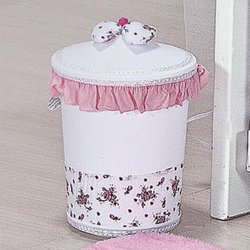 Lixeira Para Quarto de Bebê Provence Rosa Lixeira Para Quarto de Bebê Provence Rosa