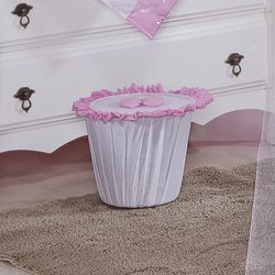 Lixeira Para Quarto de Bebê Princesa Lori Branco - Rosa Lixeira Para Quarto de Bebê Princesa Lori Branco - Rosa
