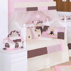 Kit Berço Ursa Florista 9 Peças Americano Palha/Rosa Kit Berço Ursa Florista 9 Peças Americano Palha/Rosa