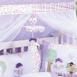 Móbile Berço Enxoval Quarto de Bebê Menina Gabi Floral - Lilás Móbile Berço Enxoval Quarto de Bebê Menina Gabi Floral - Lilás