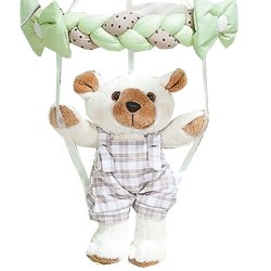 Móbile de Berço Urso Palha e Verde Móbile de Berço Urso Palha e Verde