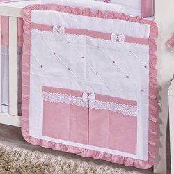 Porta Objeto Para Berço Princesa Lori Branco - Rosa Porta Objeto Para Berço Princesa Lori Branco - Rosa