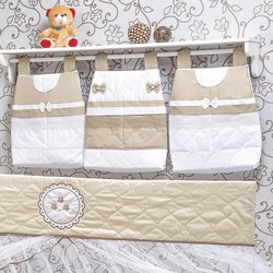Porta Fraldas Varão Recanto Branco - Bege 3 Peças Porta Fraldas Varão Recanto Branco - Bege 3 Peças