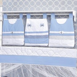 Porta Fraldas Varão Príncipe Duque Branco - Azul 3 Peças Porta Fraldas Varão Príncipe Duque Branco - Azul 3 Peças