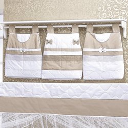 Porta Fraldas Varão Arca Branco - Bege 3 Peças Porta Fraldas Varão Arca Branco - Bege 3 Peças